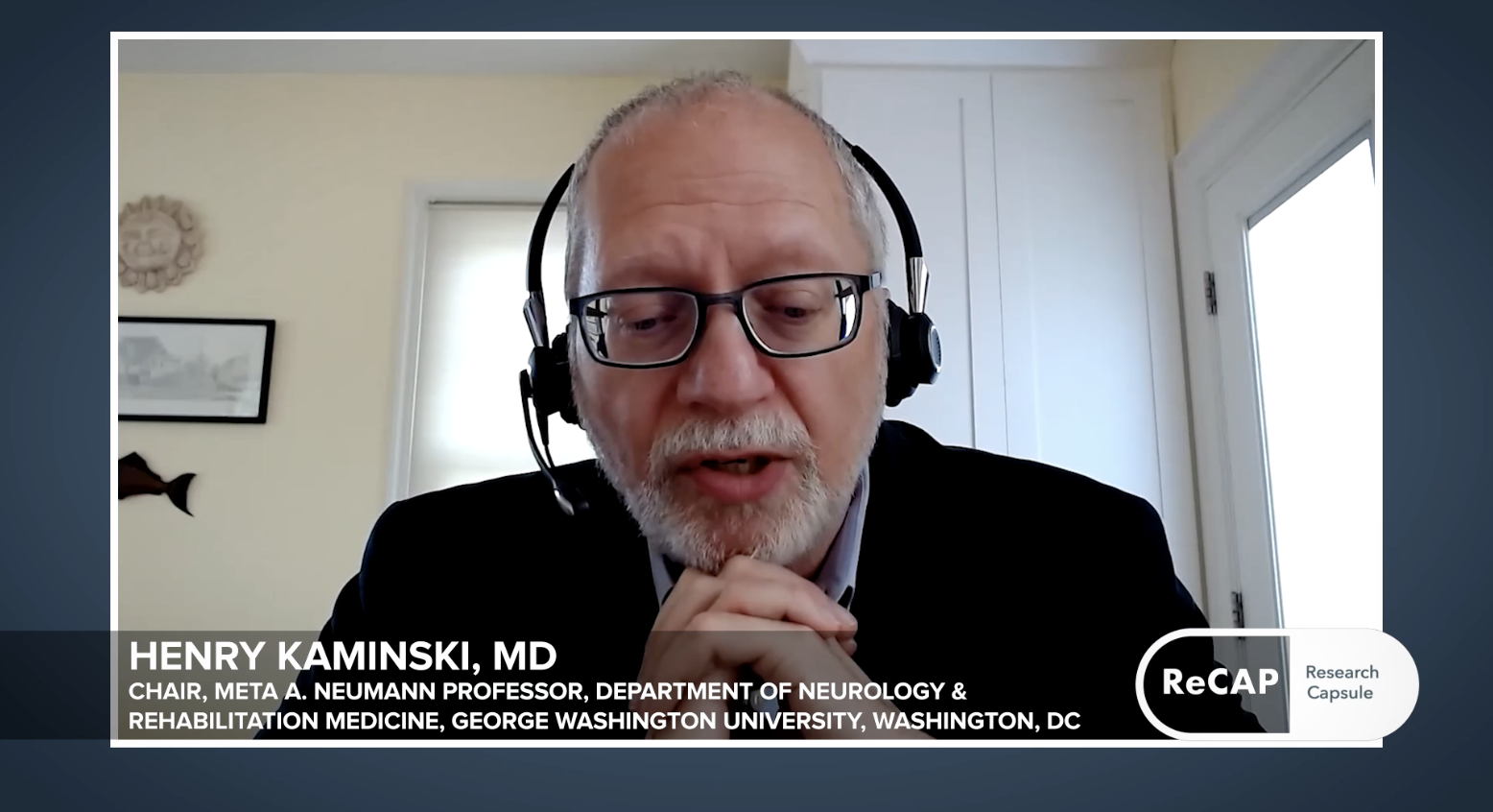Screenshot of Henry Kaminski, MD, featured in a video from Medscape