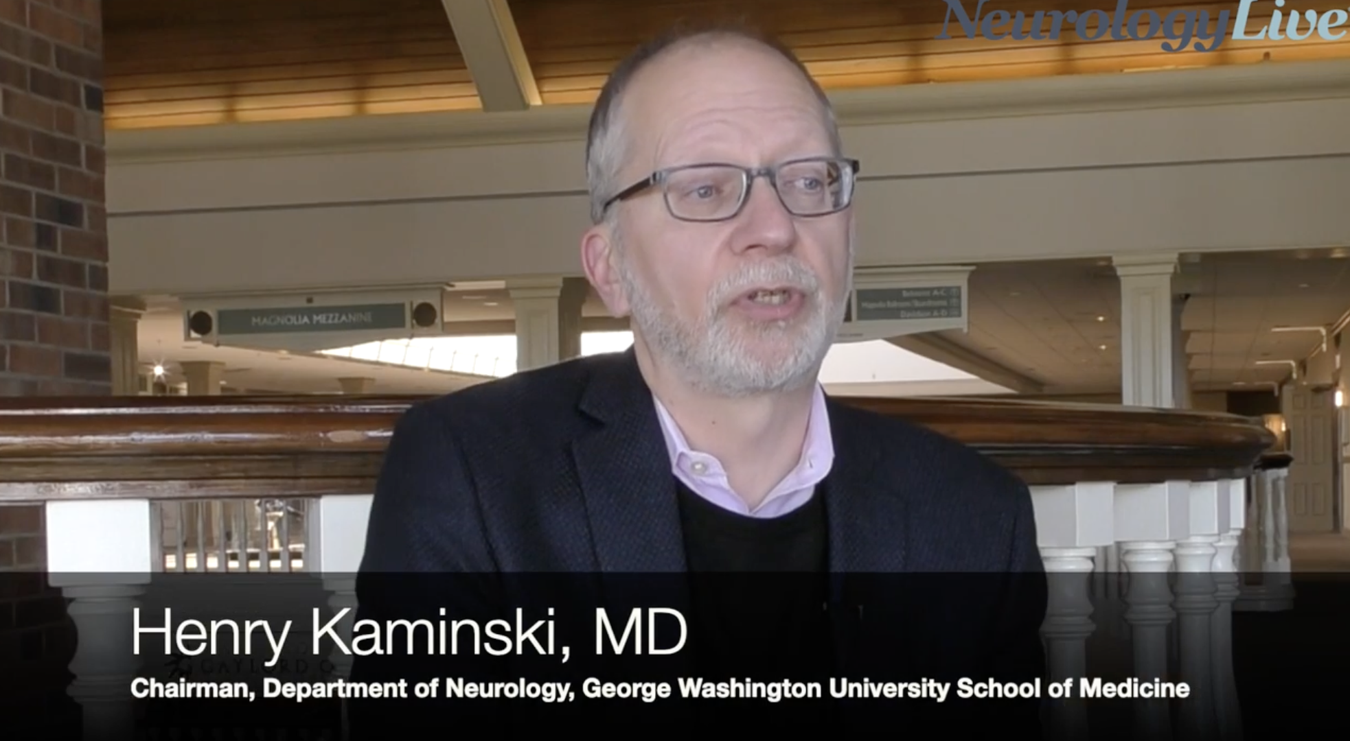 Screenshot of NeurologyLive® interview with Henry Kaminski, MD
