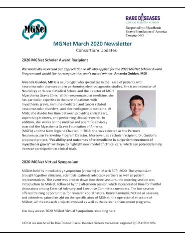 The first page of the MGNet March 2020 newsletter